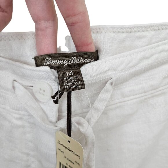 Tommy Bahama Two Palms Pant White Linen Leigh Fit Size 14 NWT - Picture 4 of 9